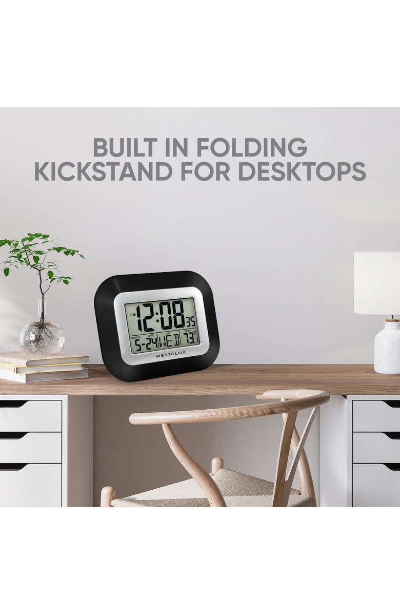 Westclox Digital LCD Wall Clock, Alternate, color, Black