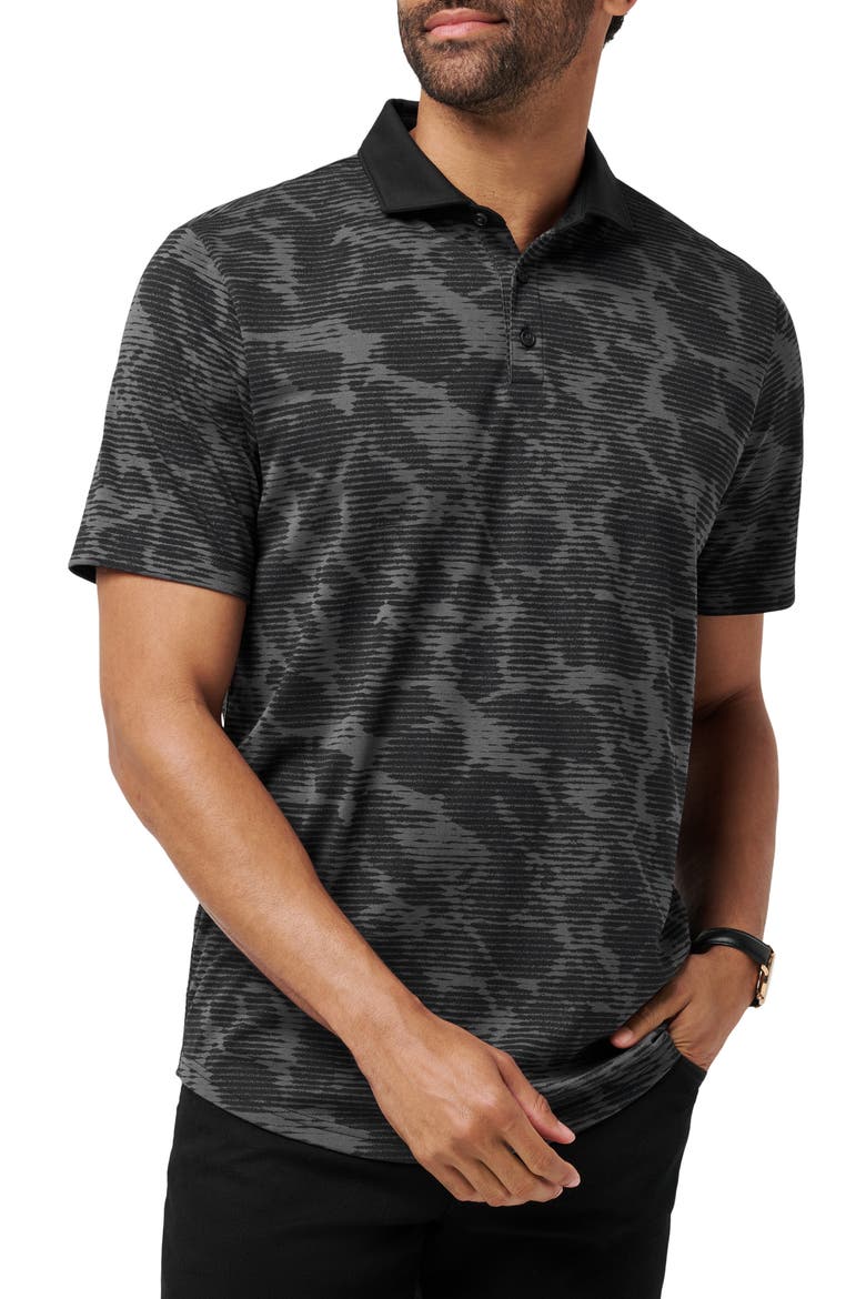 Study Abroad Abstract Print Polo, Main, color, BLACK