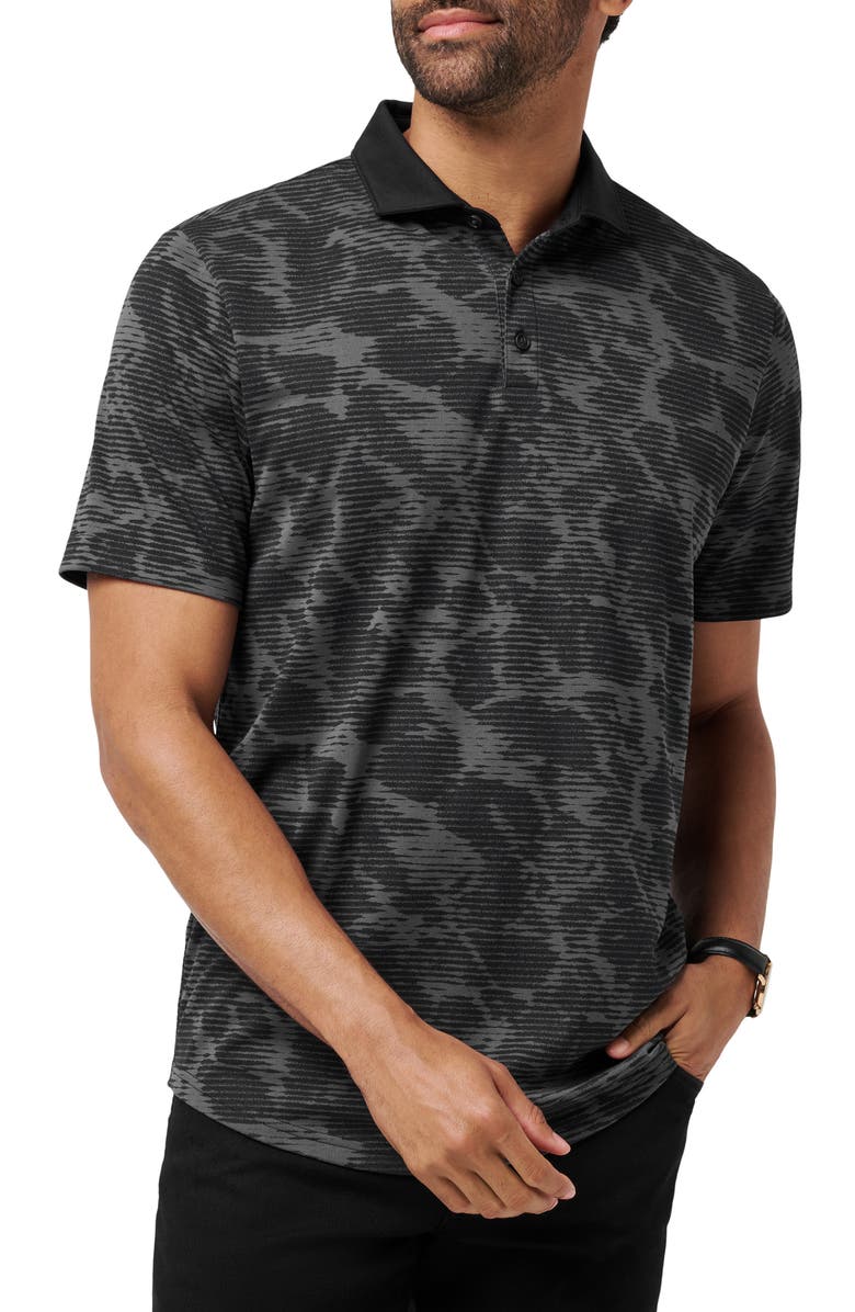 TravisMathew Study Abroad Abstract Print Polo, Main, color, Black