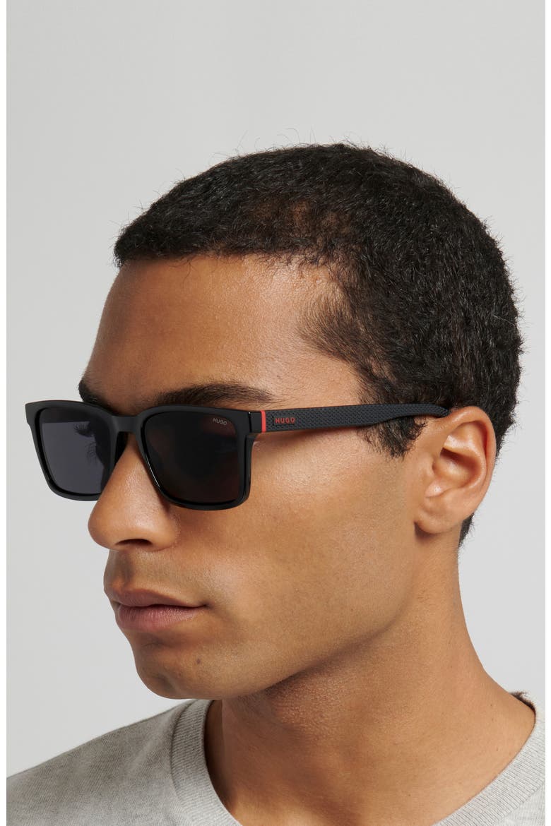 55mm Rectangular Sunglasses, Alternate, color, BLACK/ GREY