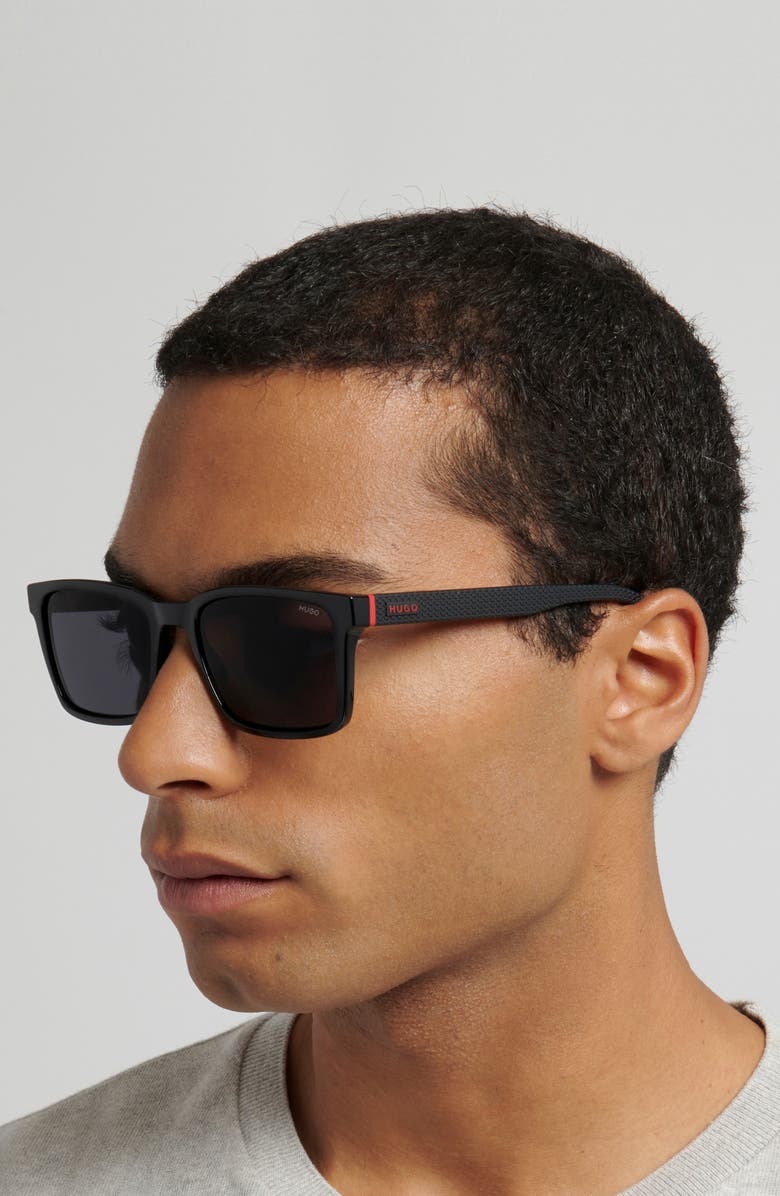 HUGO 55mm Rectangular Sunglasses, Alternate, color, 