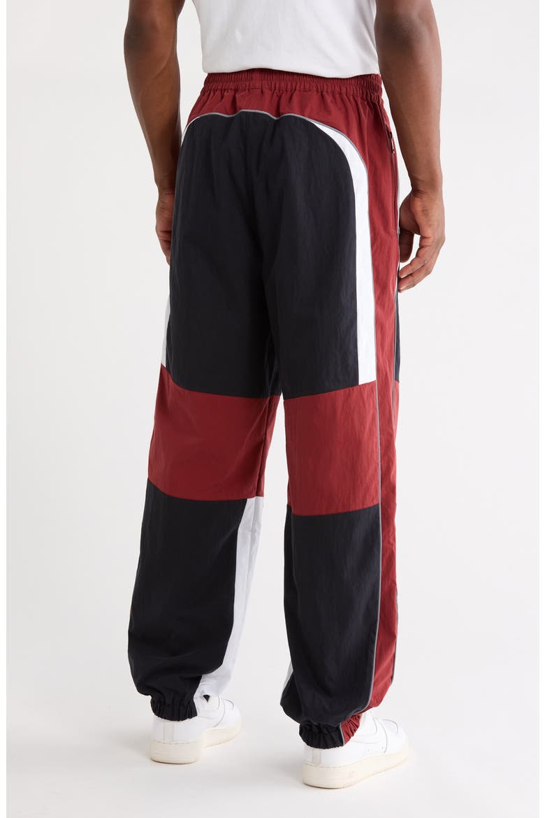Colorblock Cotton Blend Poplin Track Pants, Alternate, color, BLACK