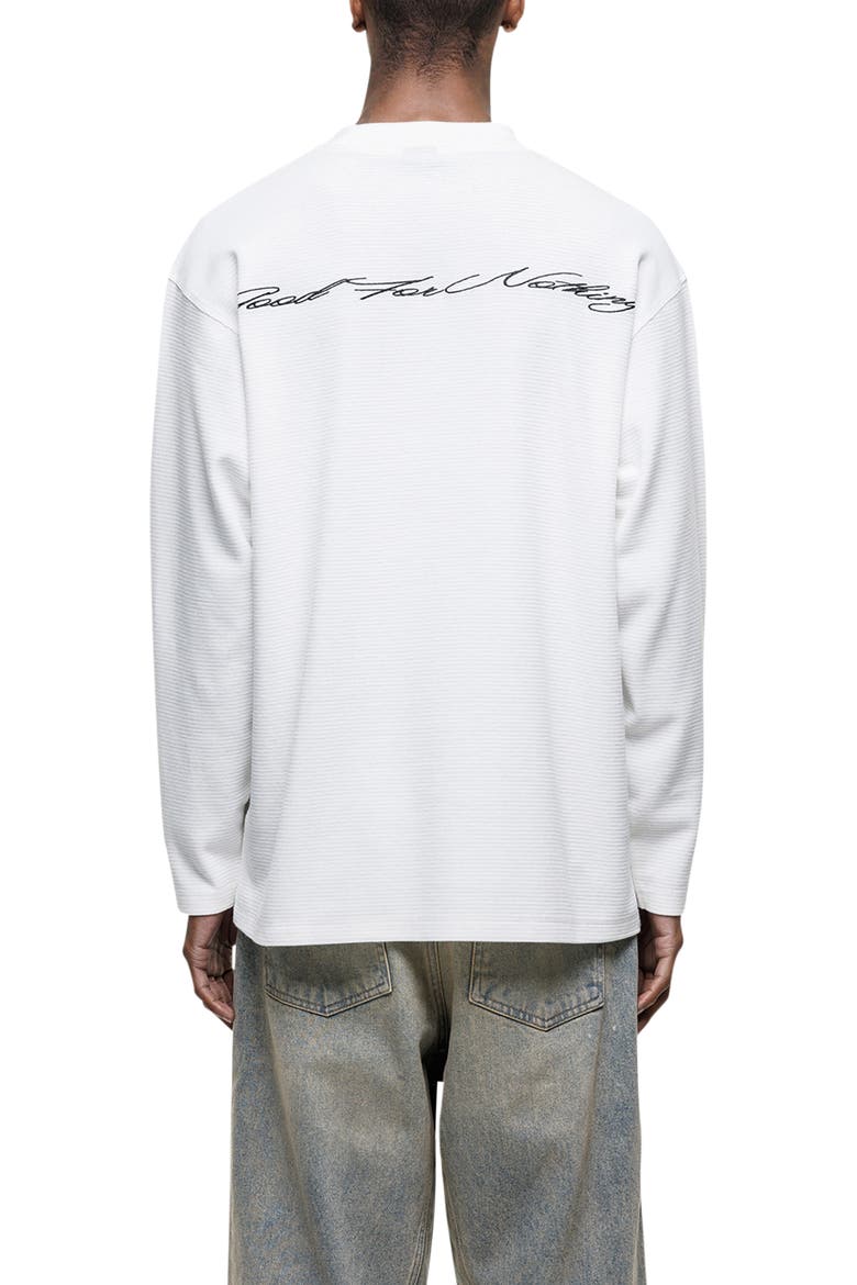 Scribble Long-Sleeve Waffle T-Shirt, Alternate, color, WHITE