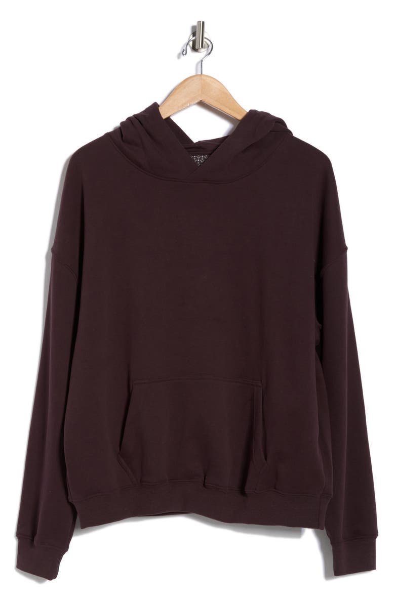 DENIM AND FLOWER Relaxed Fit French Terry Hoodie, Alternate, color, Chocolate