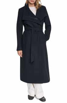 Asymmetric Zip Maxi Wool Blend Coat