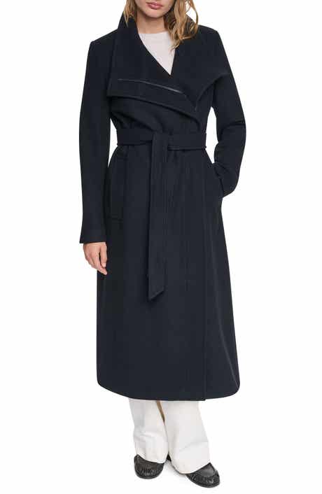 Asymmetric Zip Maxi Wool Blend Coat