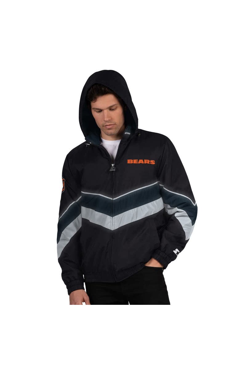 STARTER Men's Starter Black/Navy Chicago Bears Thursday Night Gridiron Full-Zip Jacket, Main, color, Black
