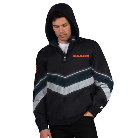 Men's Starter Black/Navy Chicago Bears Thursday Night Gridiron Full-Zip Jacket