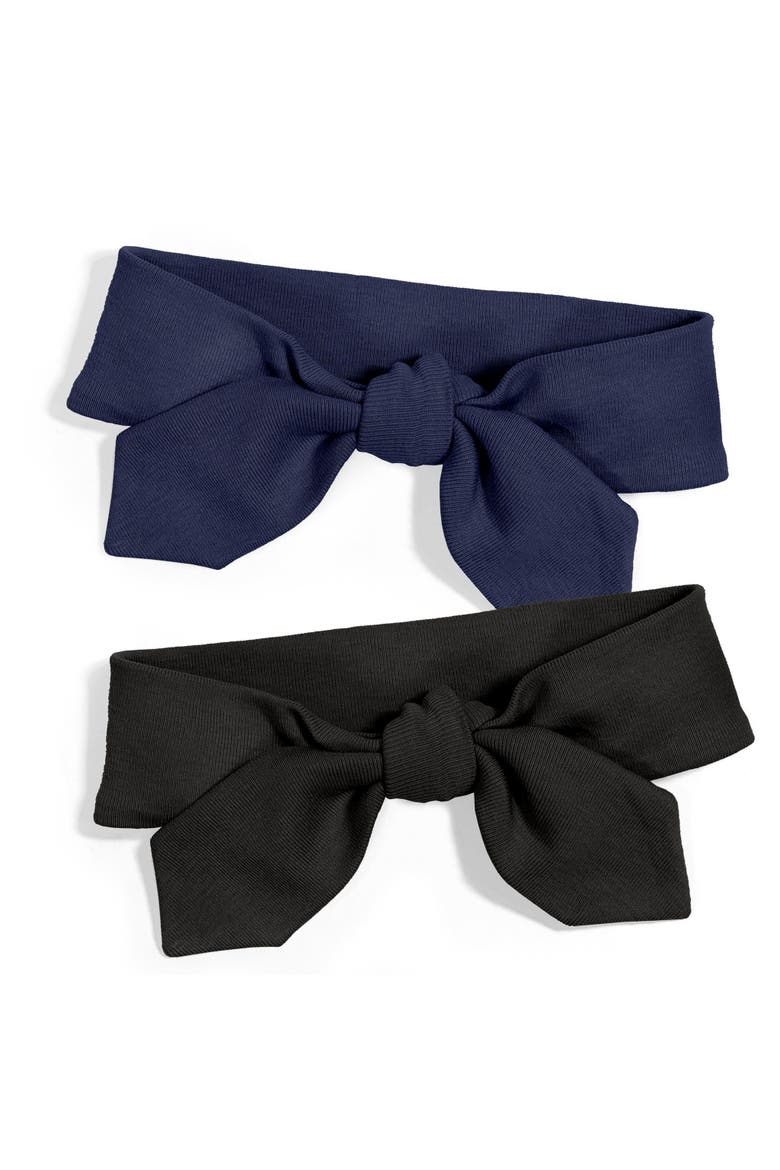 100% Cotton Knotted Headband 2-Pack, Main, color, Black/Navy