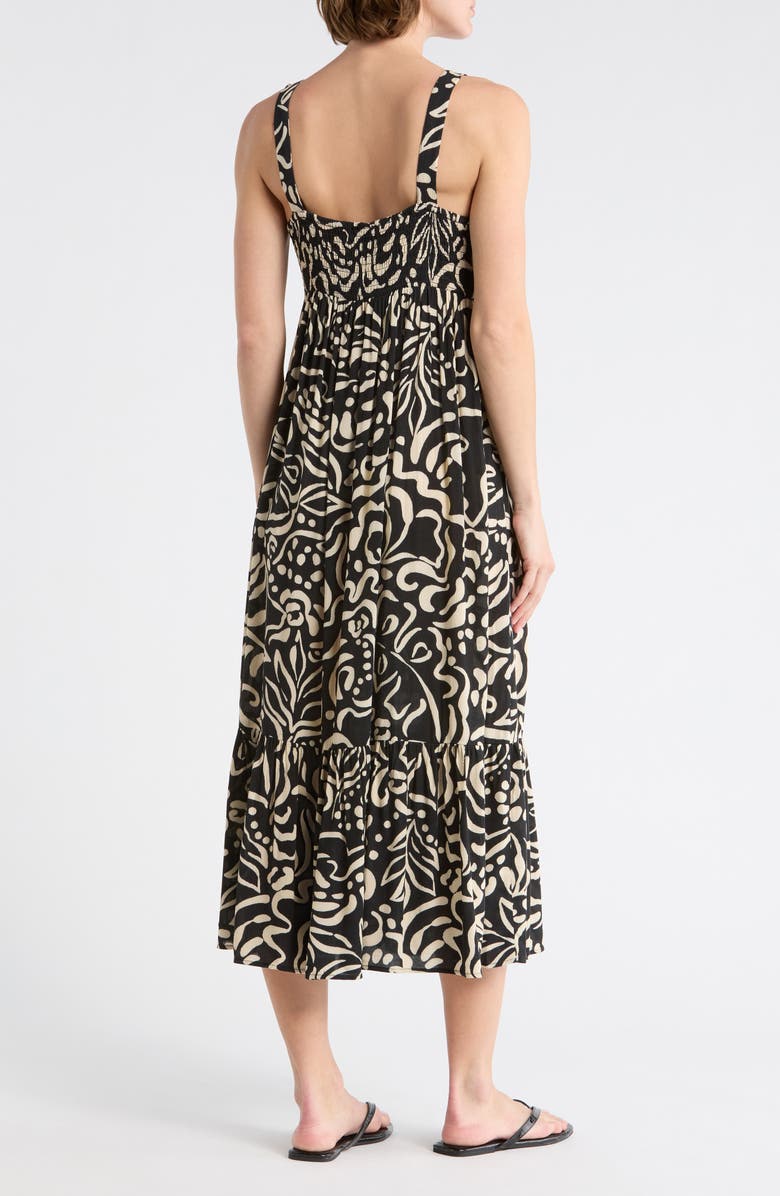 Billabong Tea Party Midi Dress, Alternate, color, Black Pebble