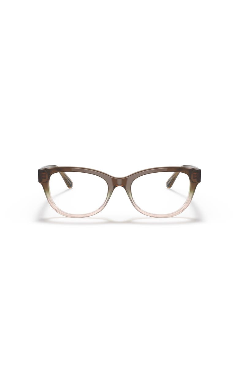 COACH 52mm Rectangle optical glasses, Alternate, color, Brown
