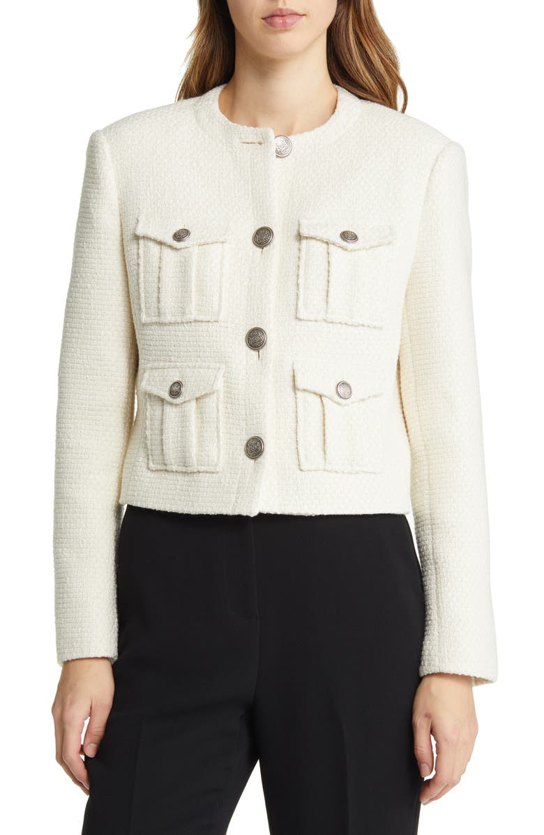 Ted Baker London Cremla Bouclé Crop Jacket, Alternate, color,