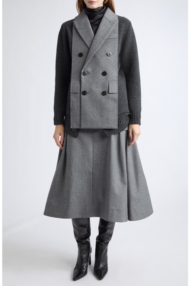 Wool Flannel Cargo Skirt, Alternate, color, GRAY