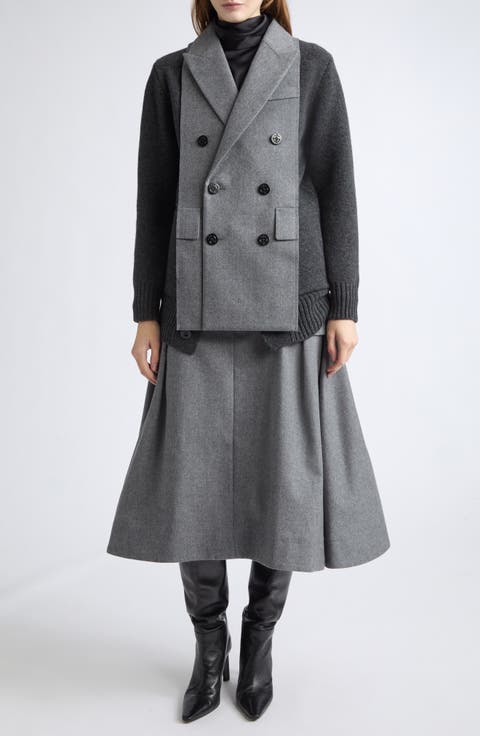 Wool Flannel Cargo Skirt
