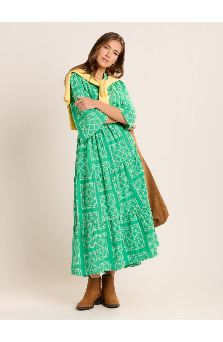 Brakeburn Clarisa Embroidered Maxi Dress, Alternate, color, Green