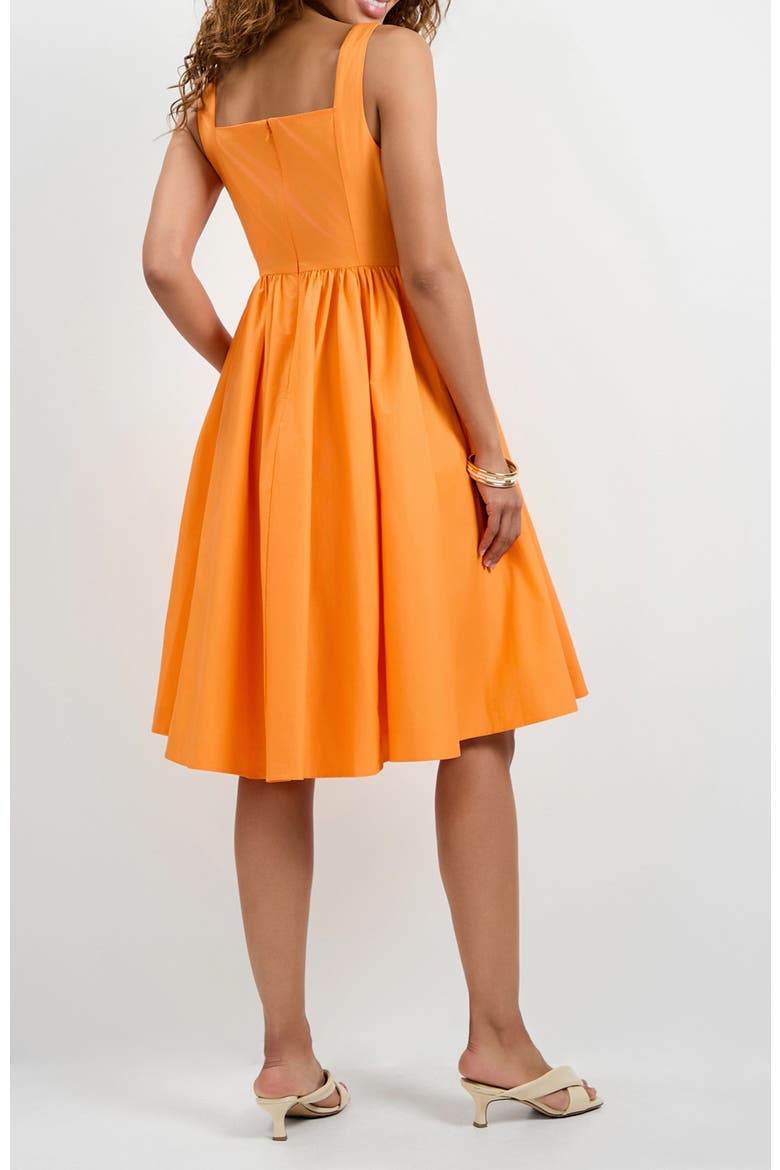 Mirabello Sweetheart Neck Midi Dress, Alternate, color, Aulenti Orange
