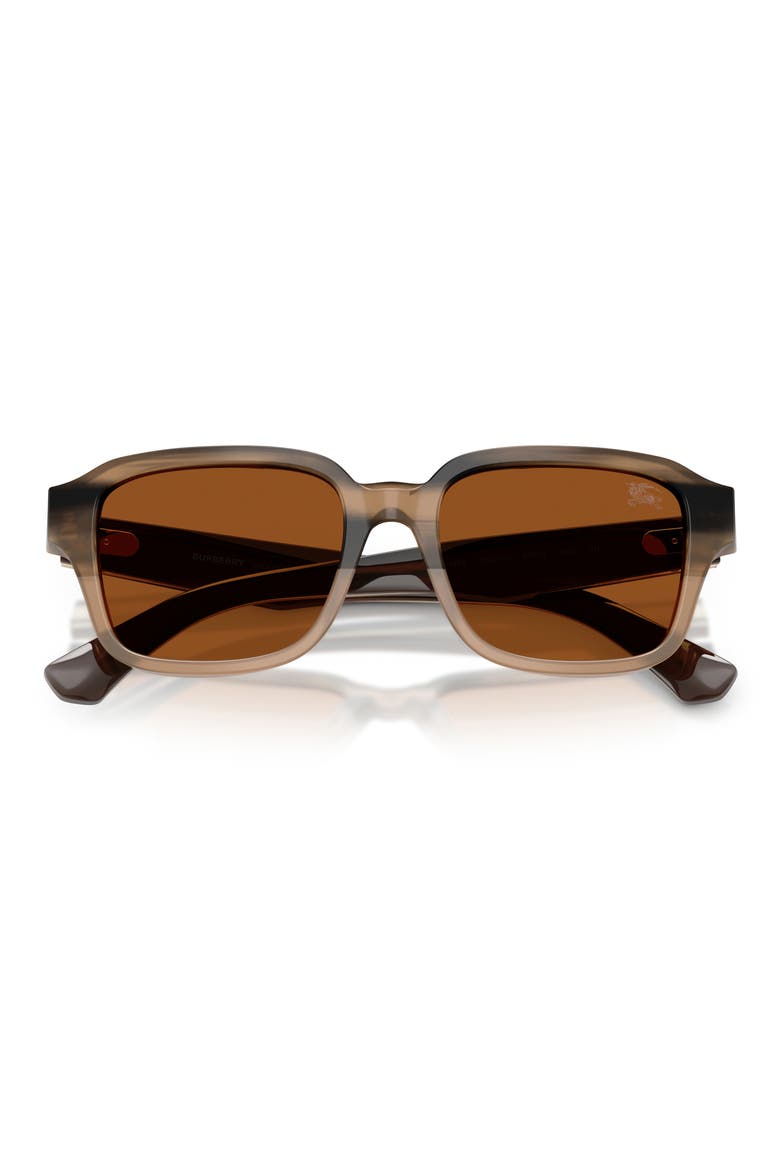 53mm Square Sunglasses, Alternate, color, STRIPED BEIGE / DARK BROWN