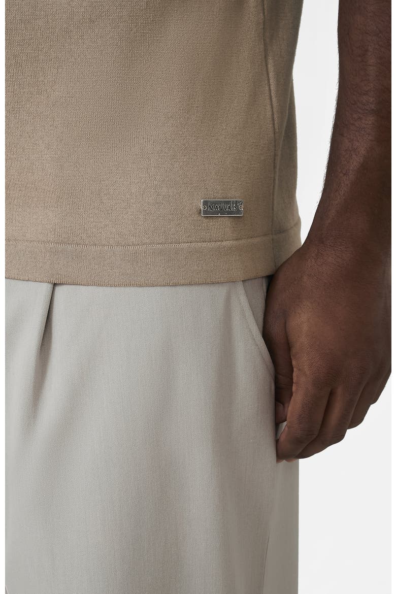 Newbury Slim Zip Knit Polo, Alternate, color, Light Beige