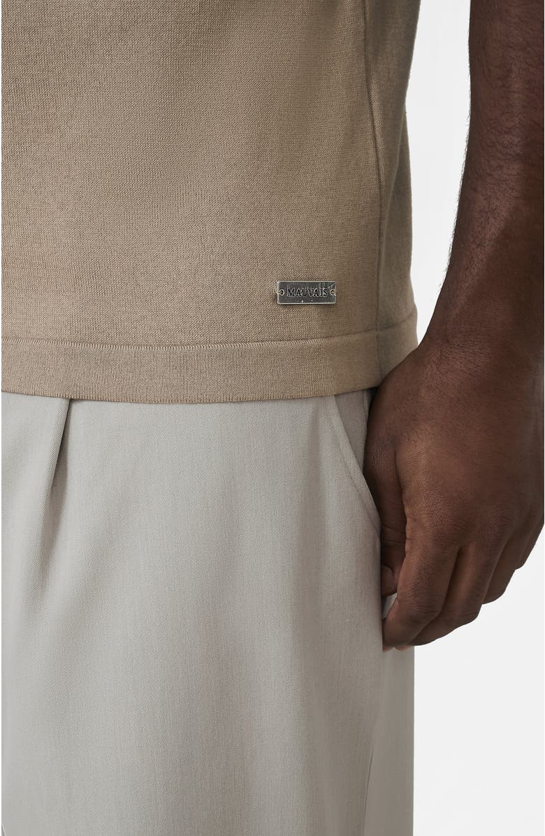 MAUVAIS Newbury Slim Zip Knit Polo, Alternate, color, Light Beige