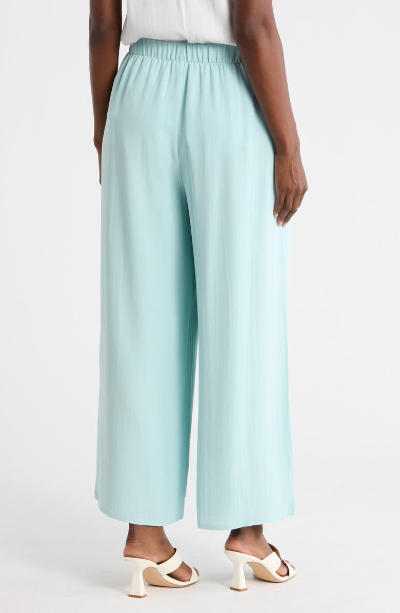 Eileen Fisher Silk Crepe Georgette Ankle Wide Leg Pants, Alternate, color, Pool