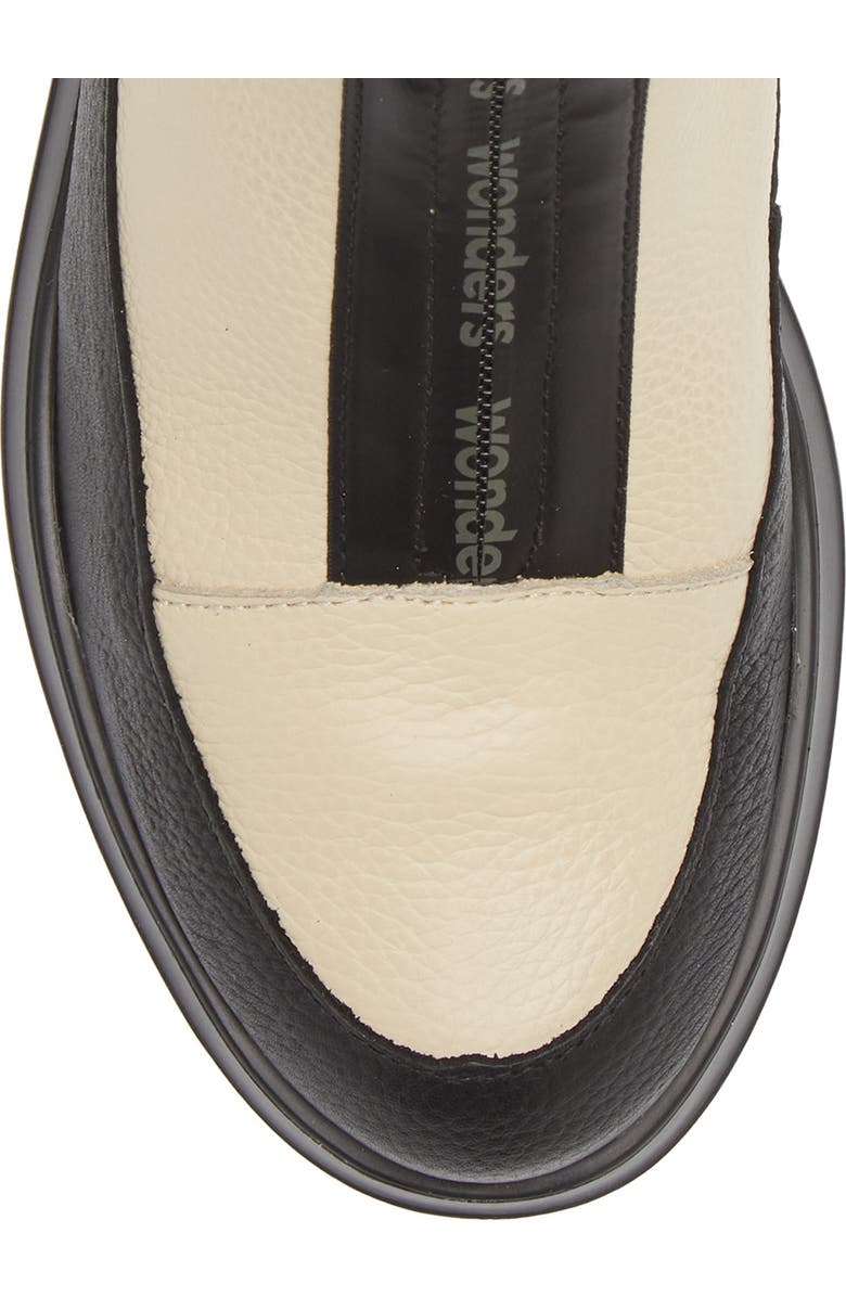 Wonders Front Zip Bootie, Alternate, color, Black Cream
