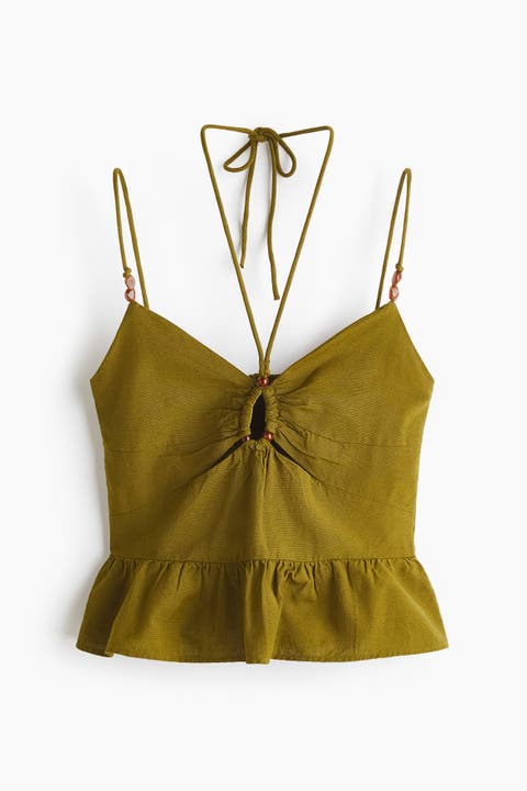 Linen-blend Strappy Top