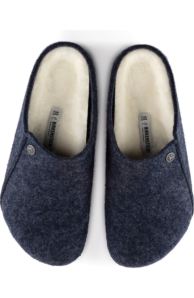 Birkenstock Zermatt Genuine Shearling Lined Slipper, Alternate, color, Dark Blue/ Natural