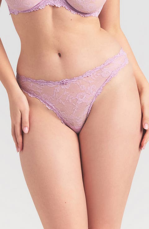 Stretch Lace Dipped Thong (Regular & Plus)