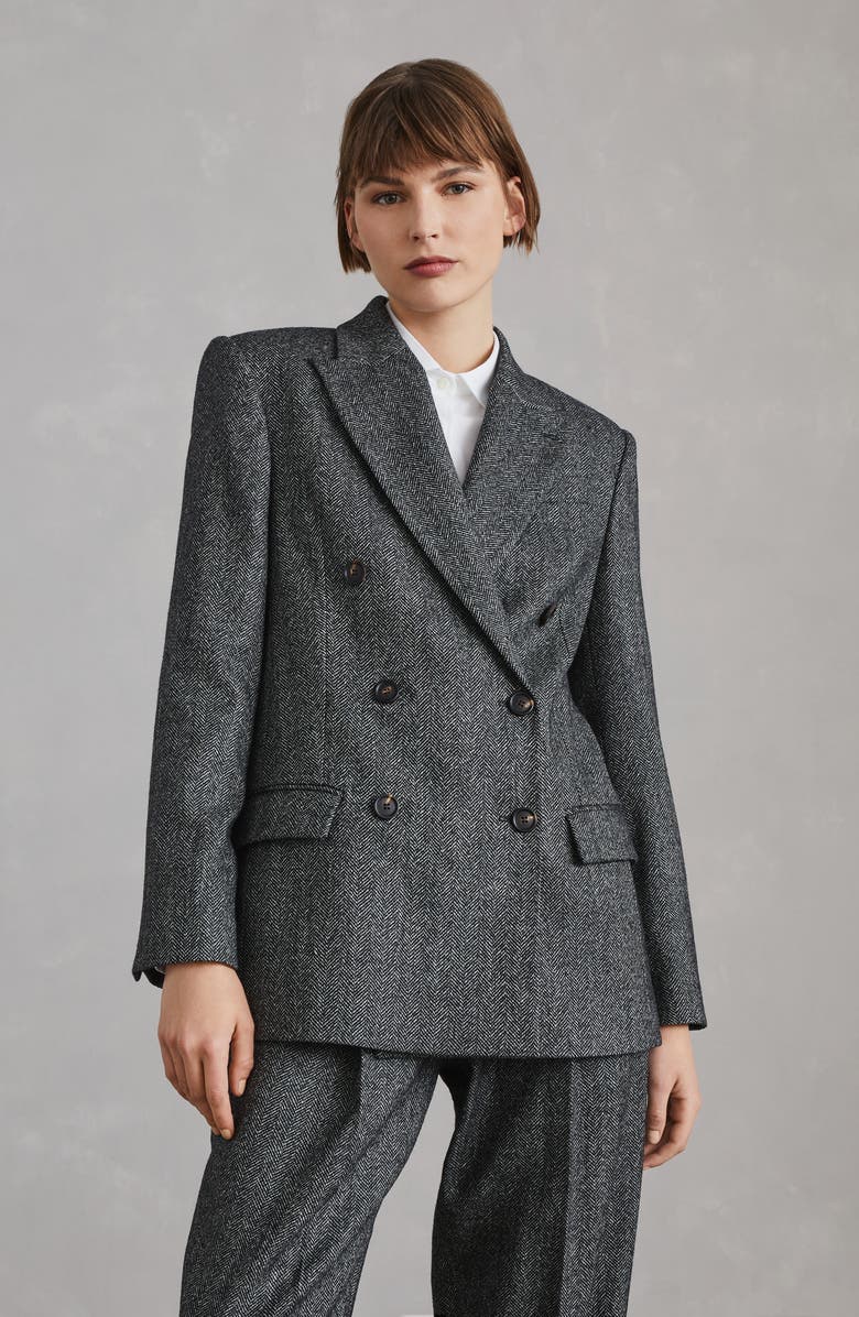 Brunello Cucinelli Carded chevron blazer, Alternate, color, 