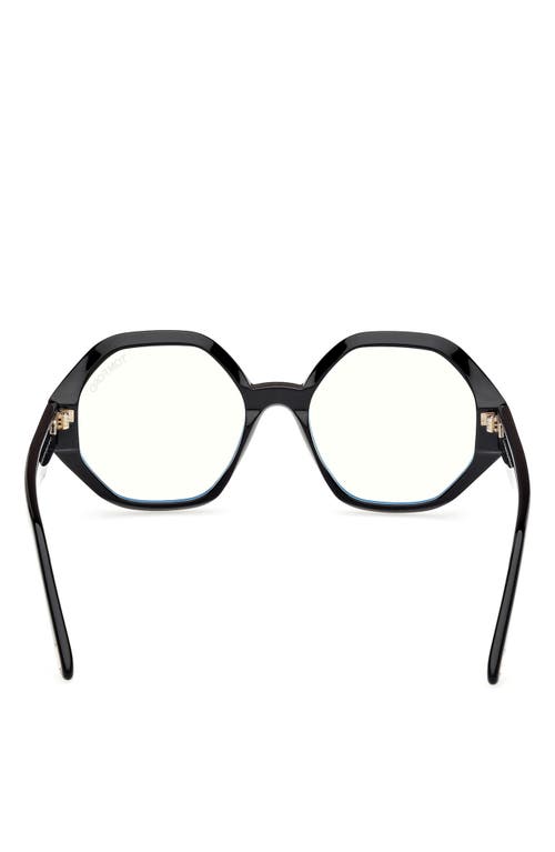 Tom Ford 53mm Geometric Optical Glasses In Black