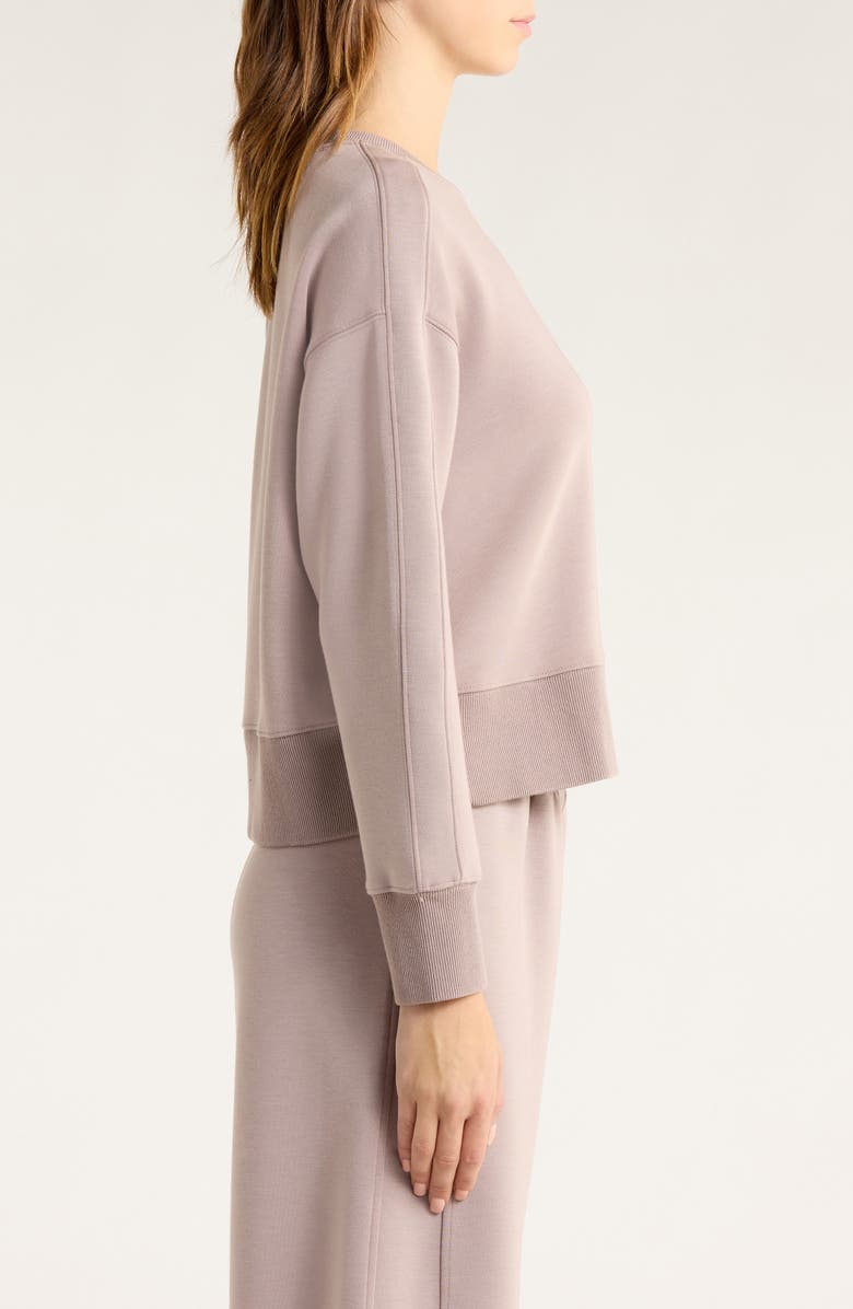 SPANX<sup>®</sup> AirEssentials<sup>®</sup> Luxe Crop Crewneck Sweatshirt, Alternate, color, Coastal Fog