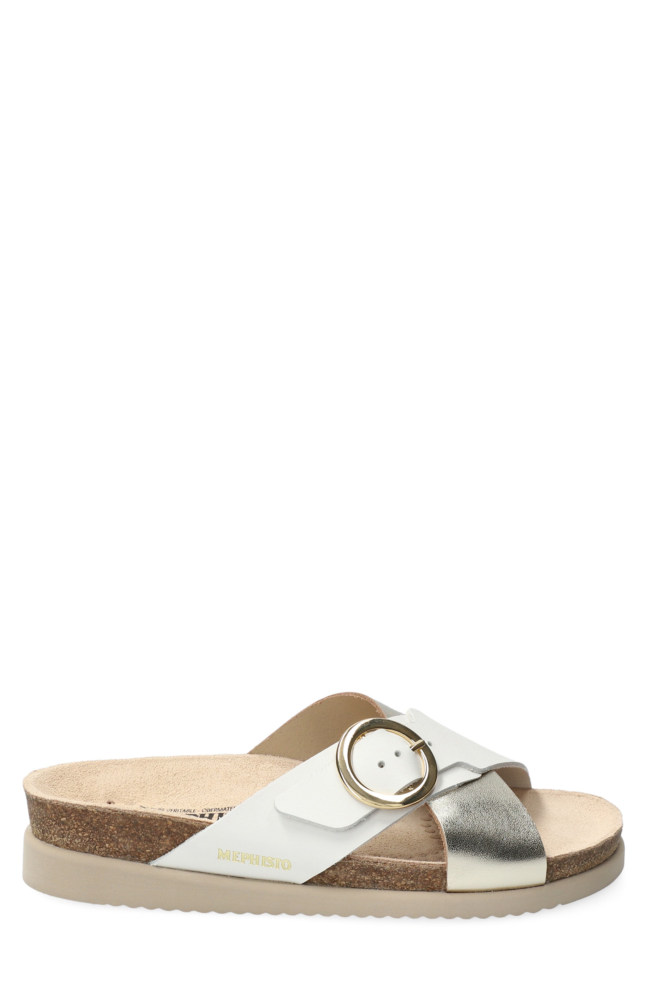 Hirina Slide Sandal, Alternate, color, METALLIC GOLD