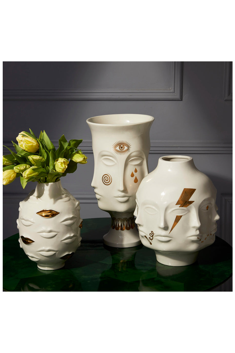 Gilded Dora Maar Urn, Alternate, color, White / Gold