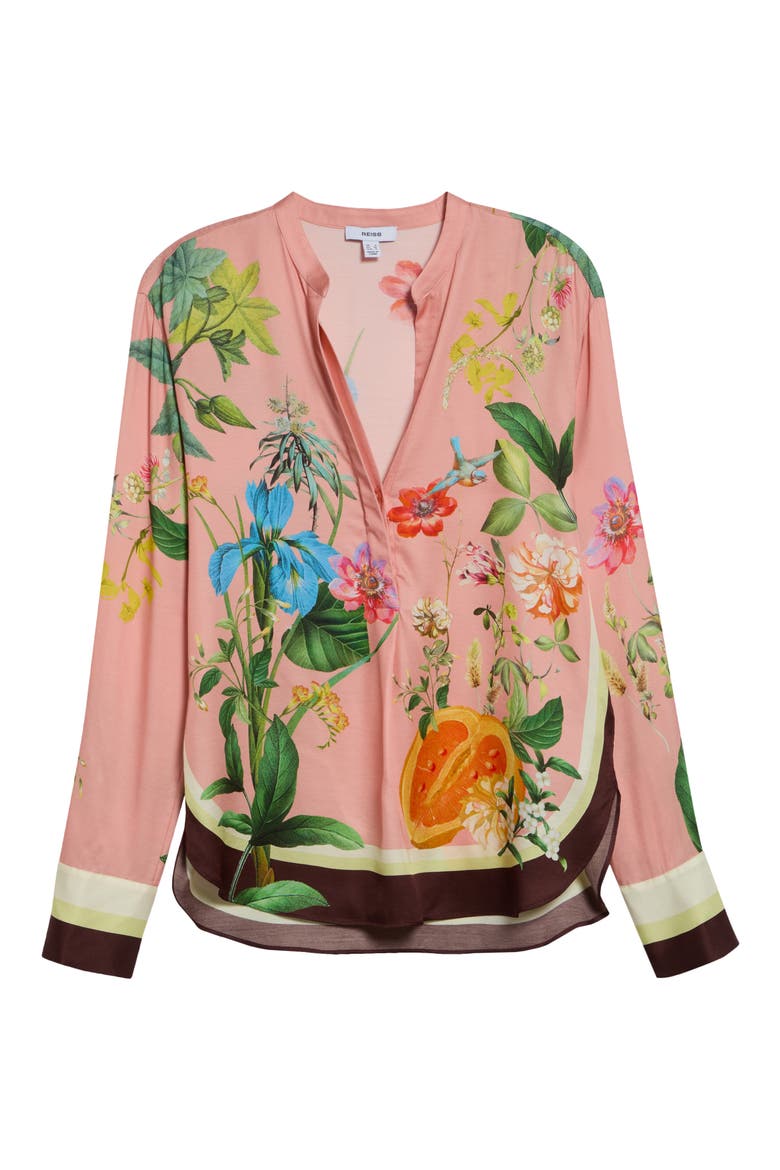 Milos Floral Scarf Print Top, Alternate, color, PINK