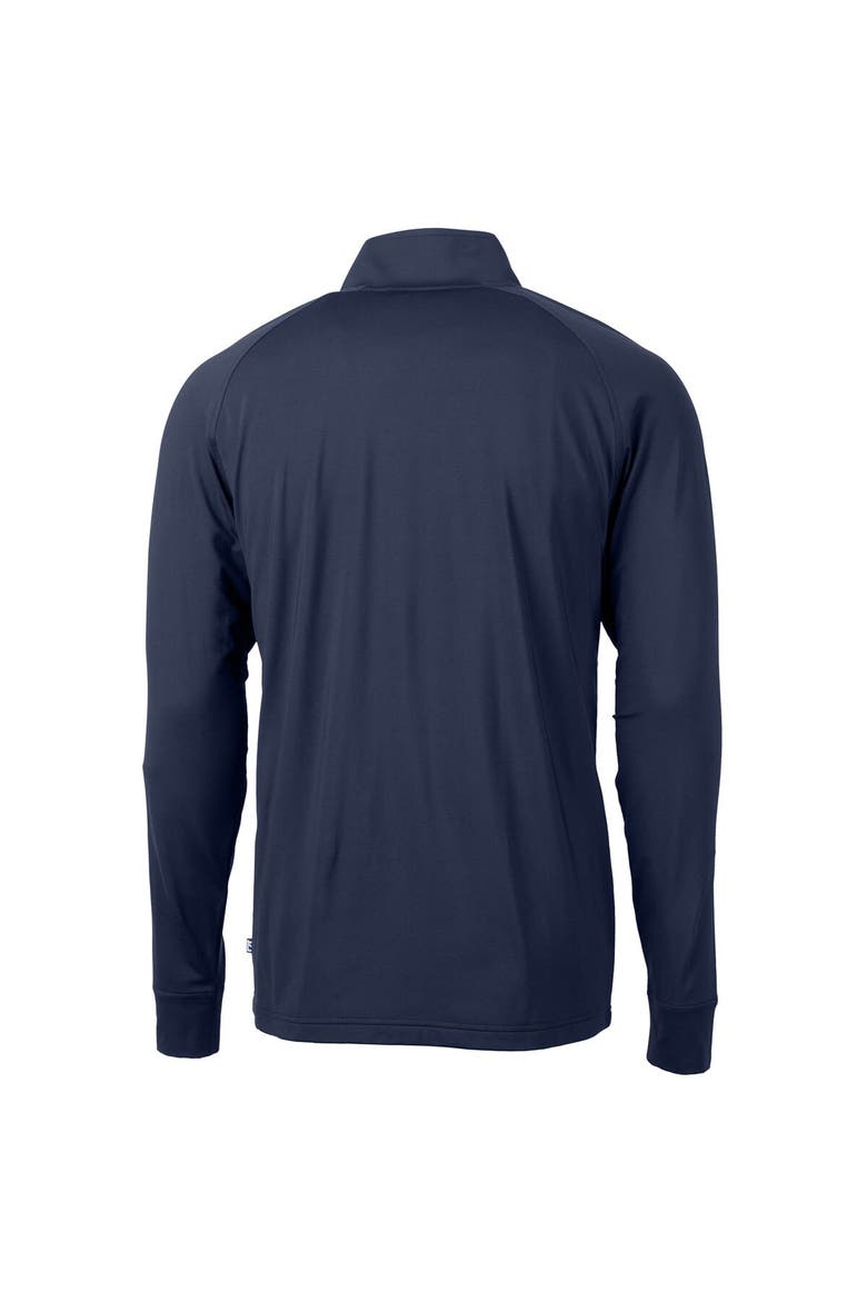 Men's Cutter & Buck Navy San Francisco 49ers Team Adapt Eco Knit Hybrid Recycled Quarter-Zip Pullover Top, Alternate, color, Navy