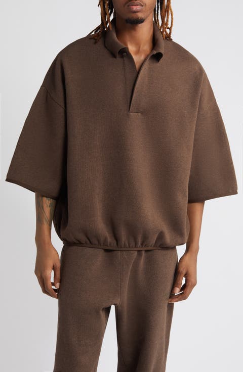 Essentials Oversize Three-Quarter Sleeve Polo