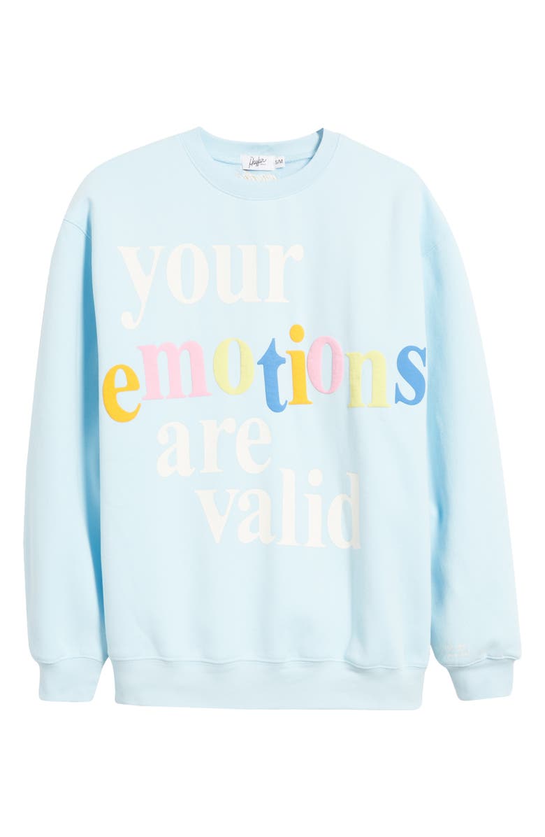 THE MAYFAIR GROUP Your Emotions Are Valid Crewneck Sweatshirt, Alternate, color, 