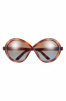 TOM FORD 68mm Gradient Butterfly Sunglasses