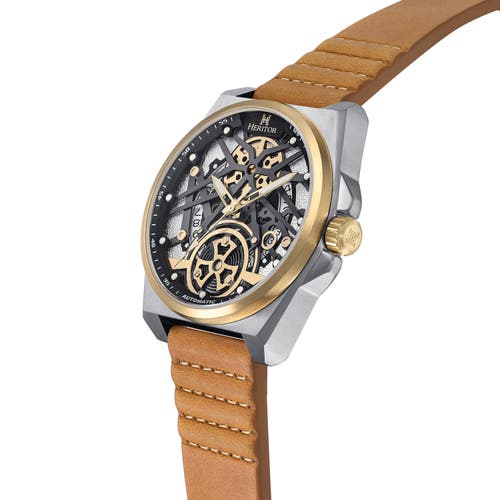 Heritor Automatic Romero Leather-band Watch In Orange