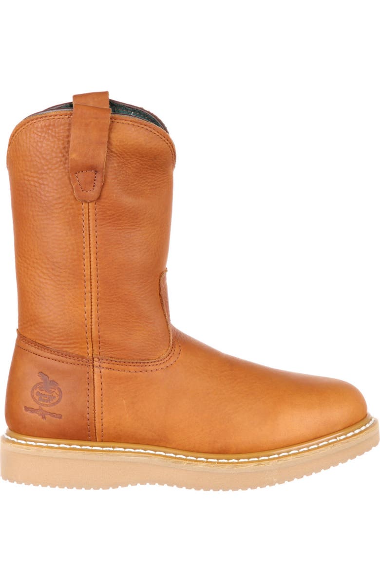 Georgia Boot Wedge Steel Toe Pull On Work Boot, Main, color, Barracuda Gold