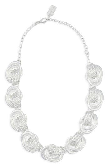 Karine Sultan Knot Link Collar Necklace In Silver