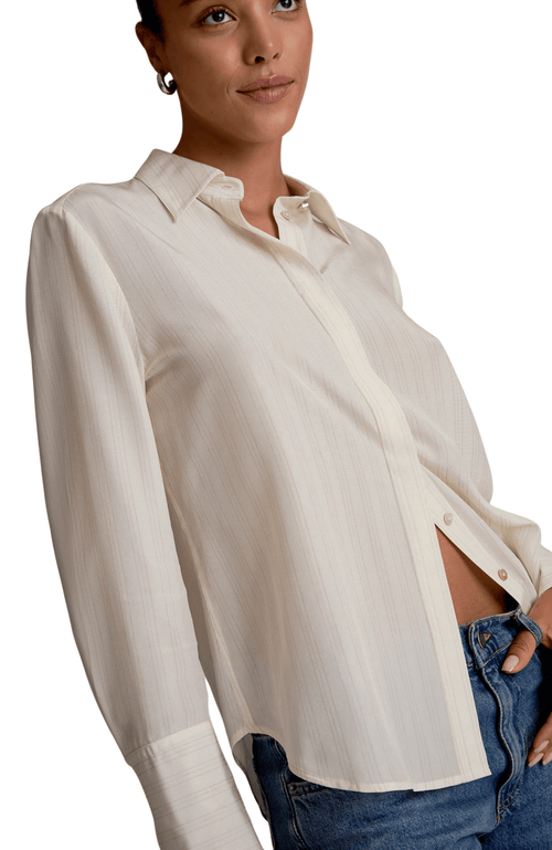 M.m.lafleur Mira Printed Washable Silk Anywhere Shirt In Neutral