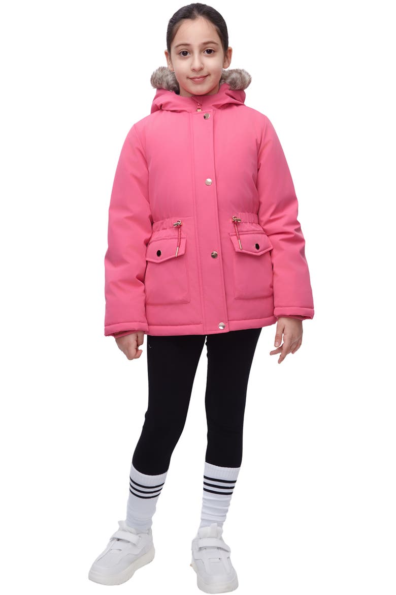Kids' Cozy Fleece-Lined Parka, Alternate, color, Hot Berry Pink