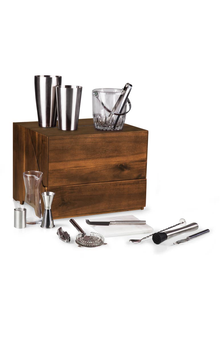 Legacy Madison Acacia Tabletop Bar Set, Main, color, Acacia Wood