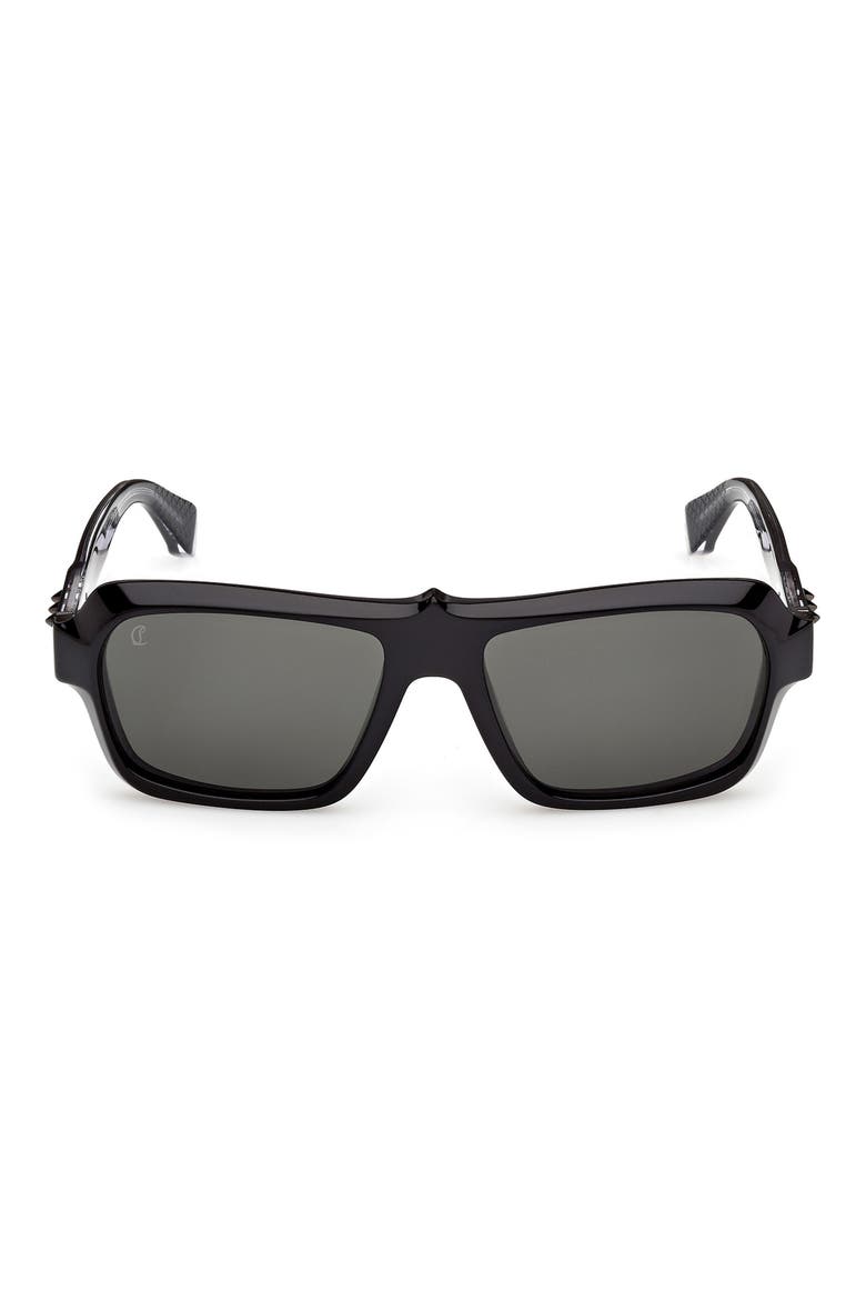 56mm Rectangular Sunglasses, Main, color, BLACK GUNMETAL / ZEISS SMOKE