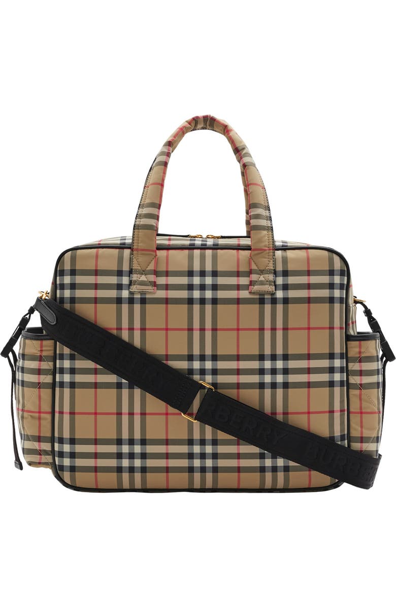 Burberry Check Baby Changing Bag, Alternate, color,
