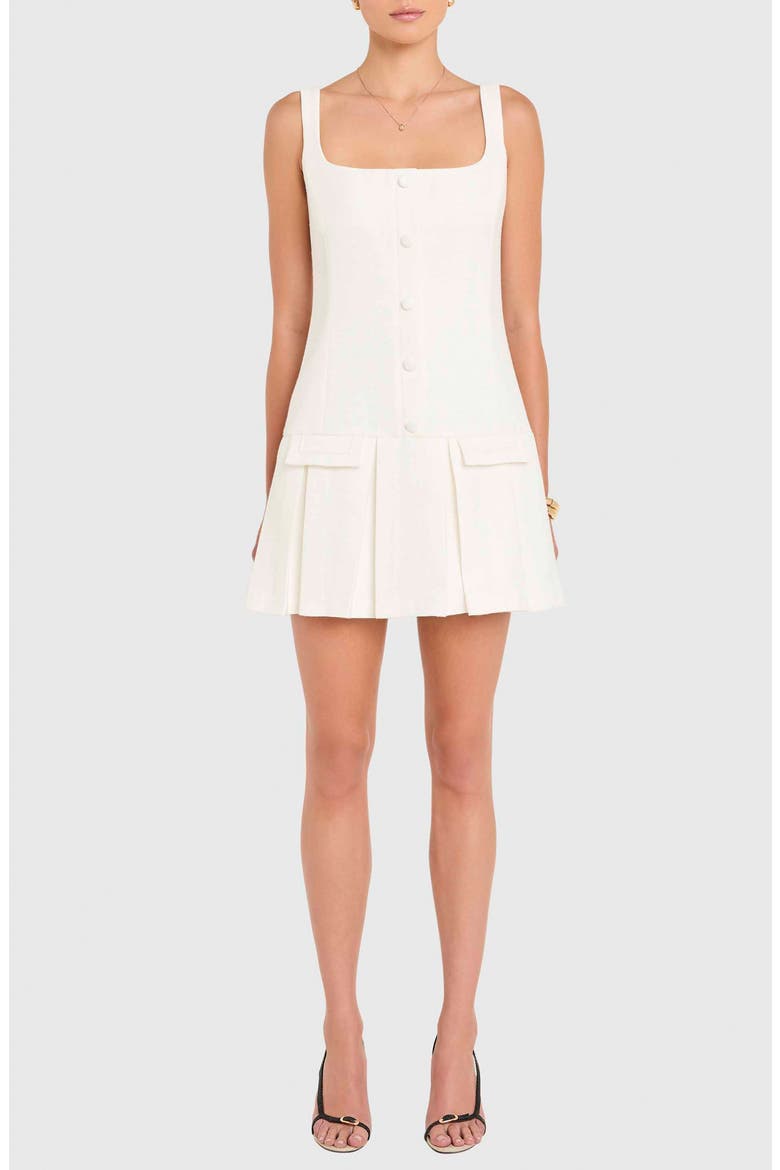 Courtney Pleat Minidress, Main, color, IVORY