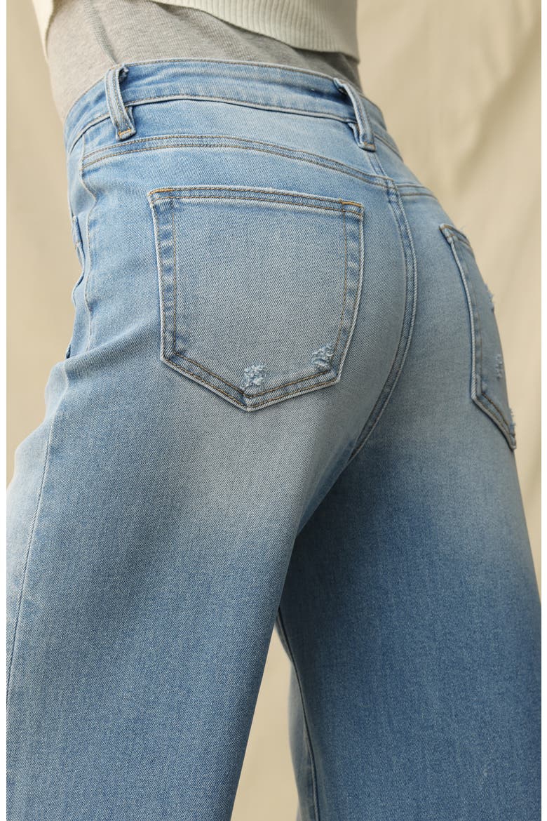 Patch Pocket High Waist Wide Leg Jeans, Alternate, color, LIGHT BLUE