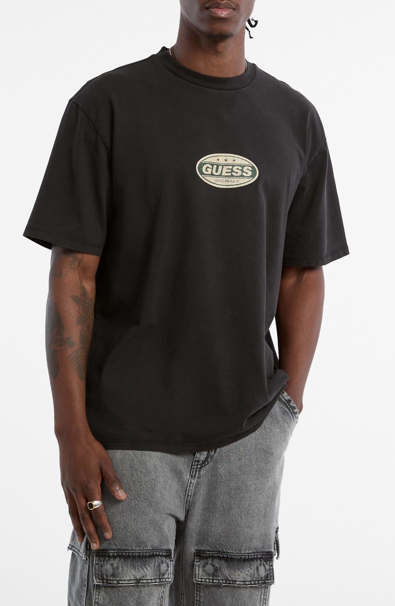 GUESS ORIGINALS Striker Oversize Graphic T-Shirt, Main, color, Black