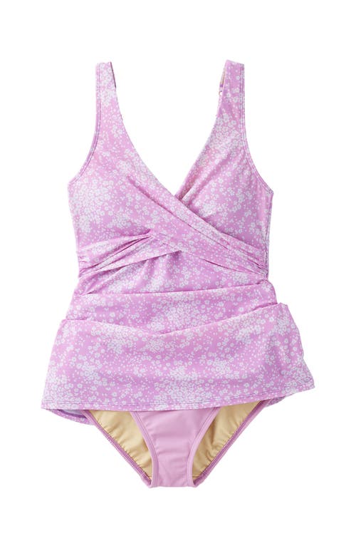 LANDS' END LANDS' END SLENDERSUIT V-NECK WRAP SWIM DRESS ONE PIECE SWIMSUIT ADJUSTABLE STRAPS
